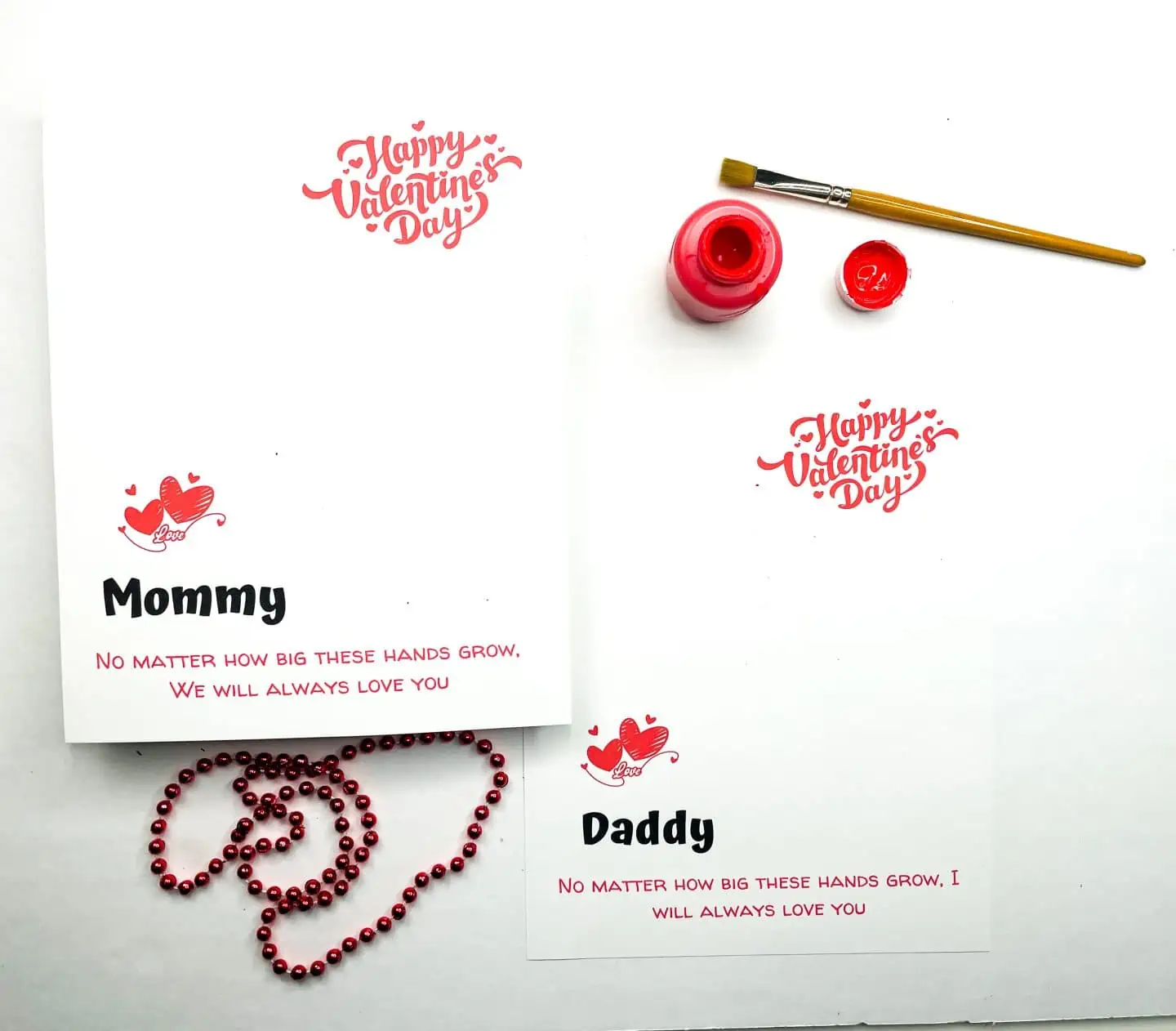 valentine handprints for toddlers