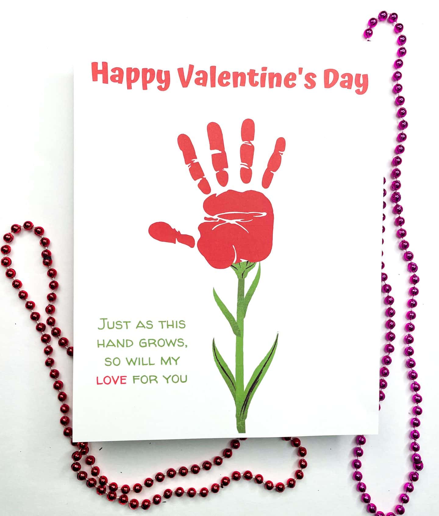 valentine's day handprint flower