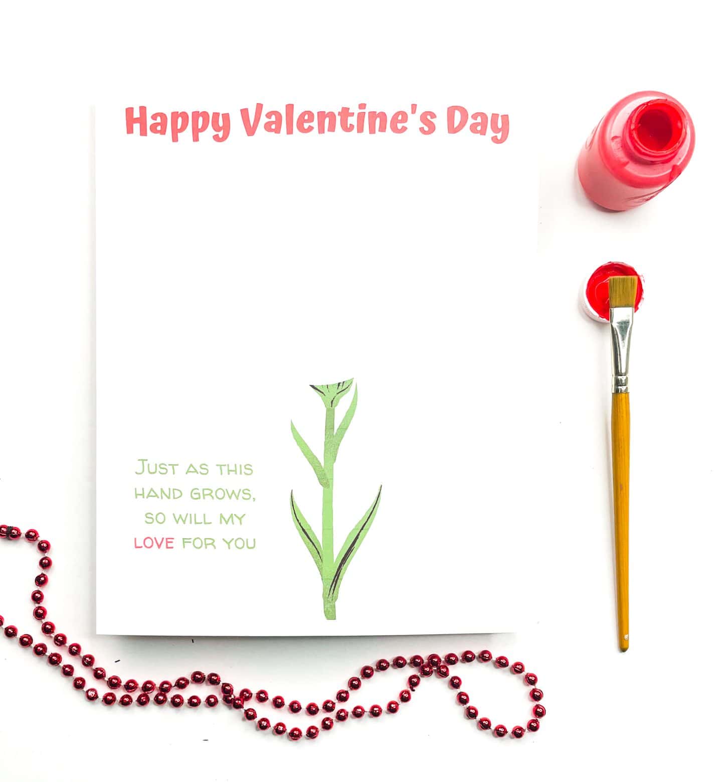valentine's day handprint flowers
