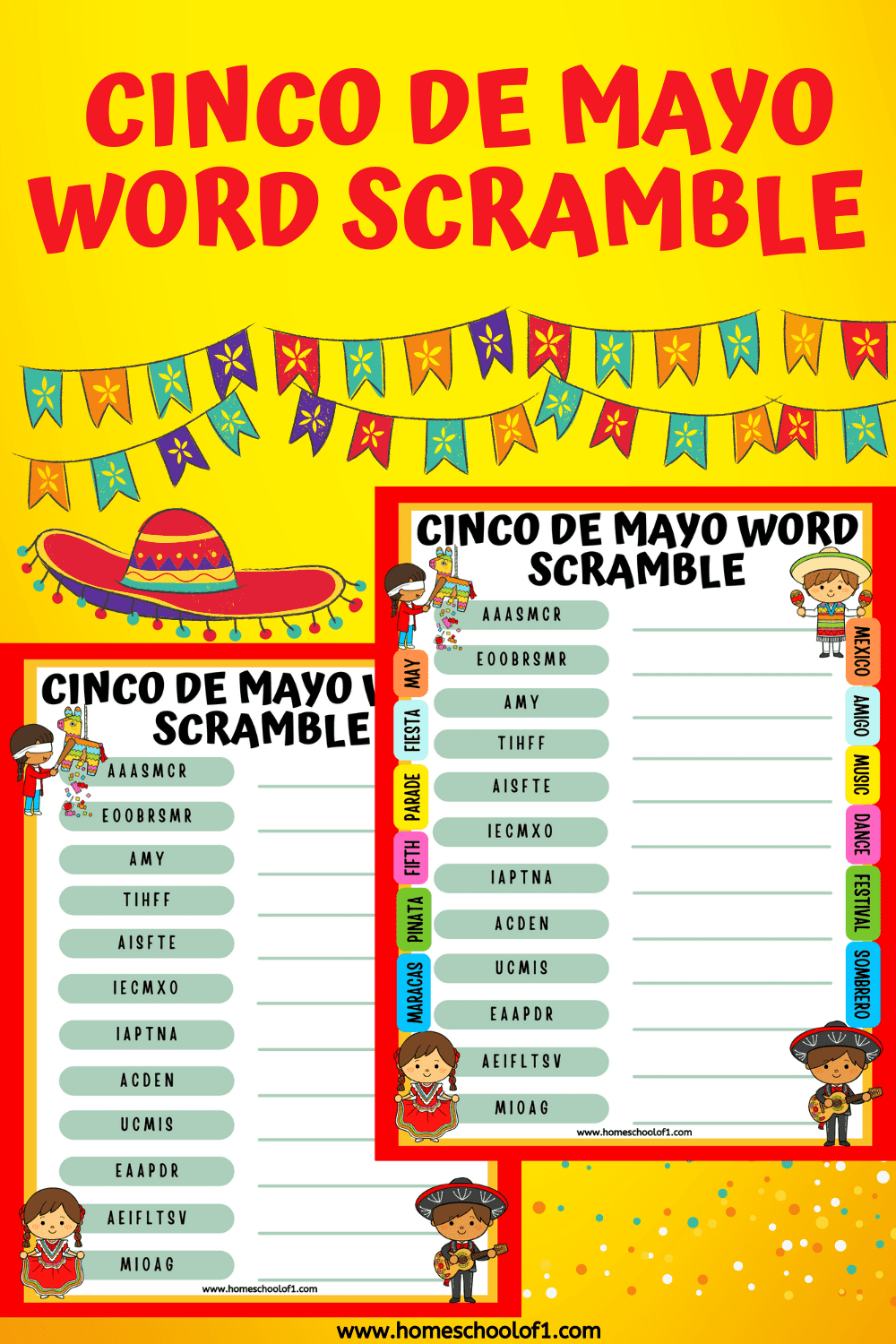 CINCO DE MAYO WORD SCRAMBLE