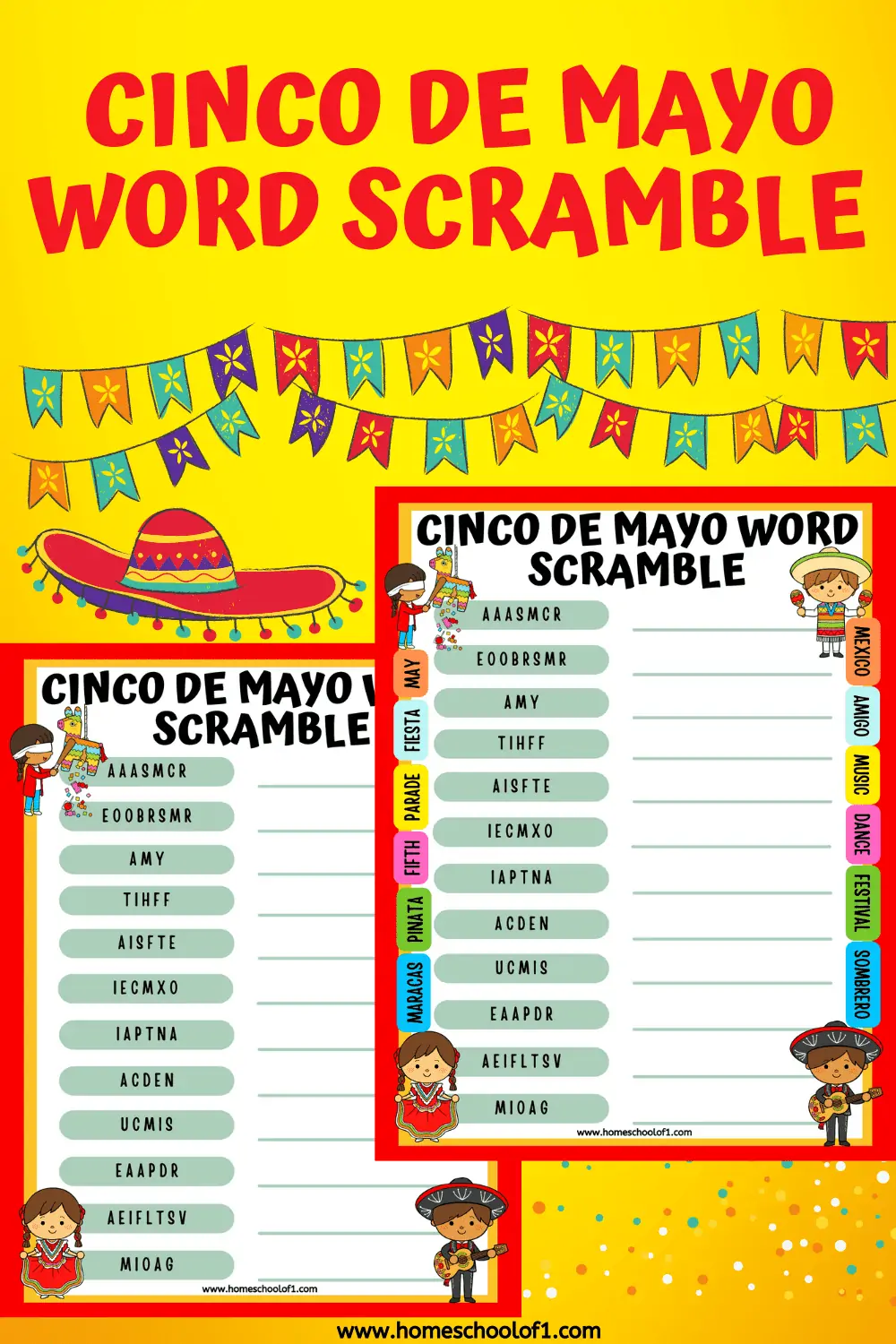 CINCO DE MAYO WORD SCRAMBLE