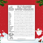 Elf on the shelf word search