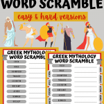 GREEK MYTHOLOGY WORD SCRAMBLE