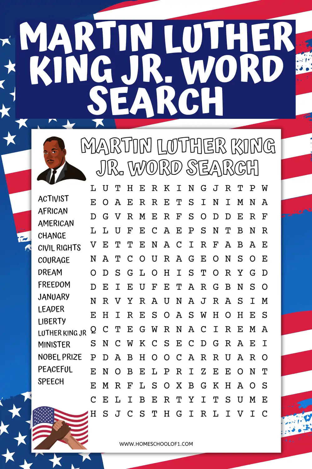 Martin Luther King Jr word search