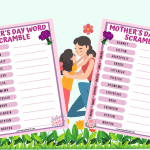 Mother's Day word scramble printable