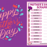 Mother's Day word scramble puzzle