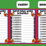 SUPER BOWL WORD SCRAMBLE ANSWERS