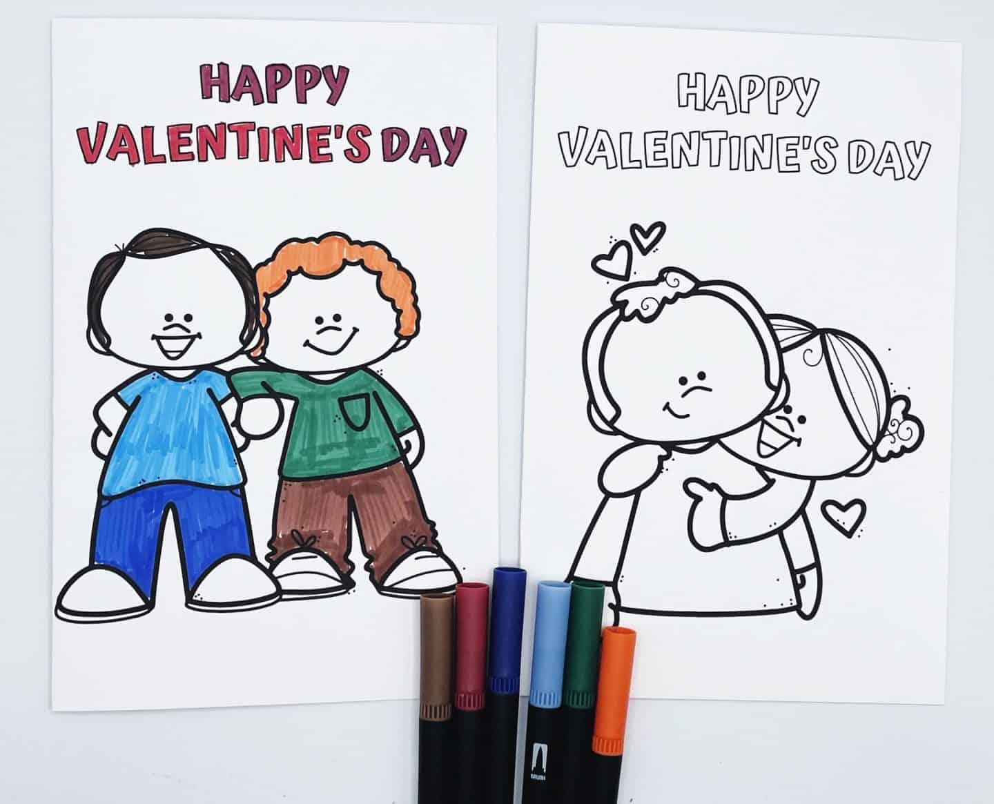 Valentines Day Cards to color