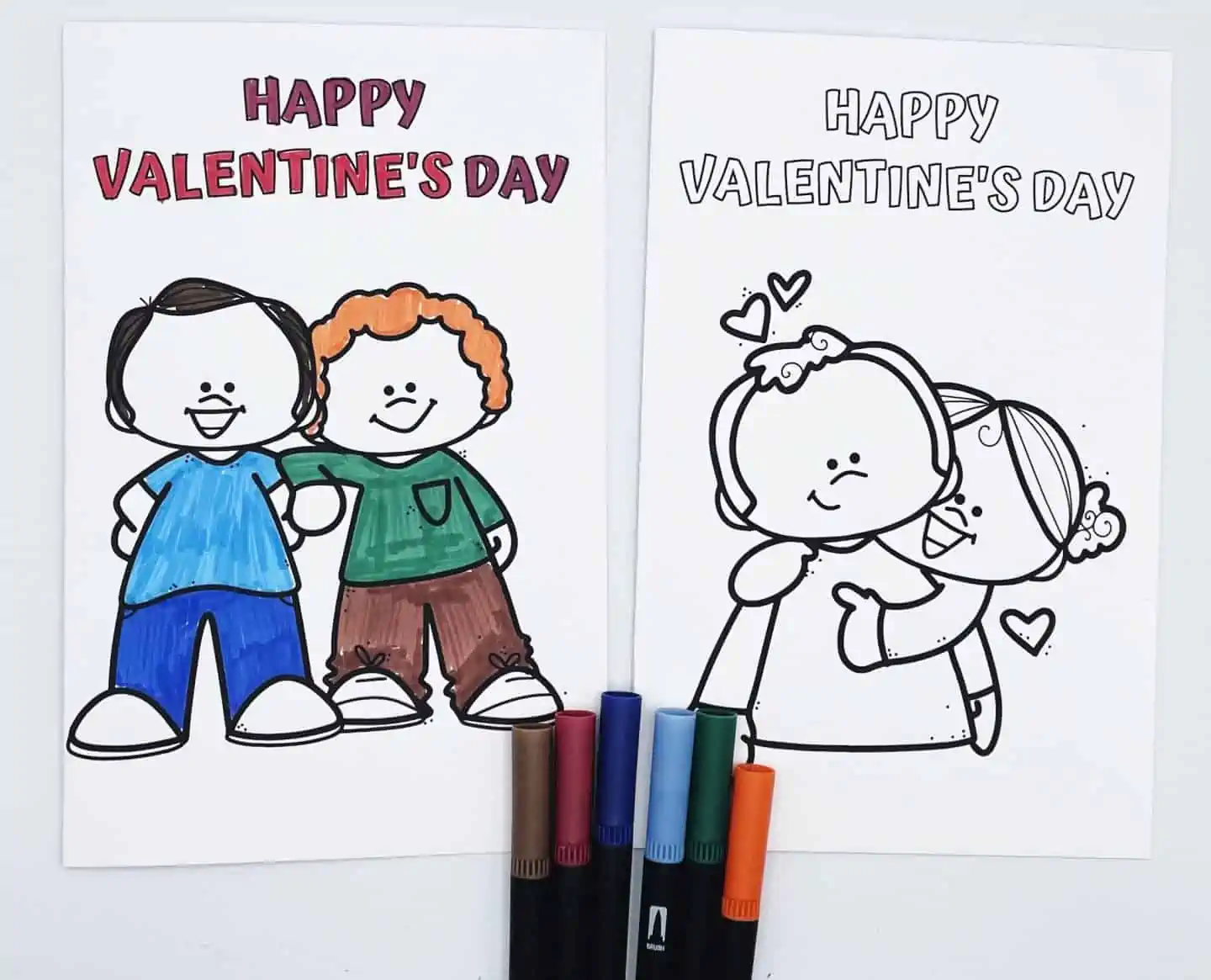 Valentines Day Cards to color