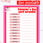 Valentines Day word scramble