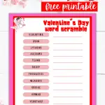 Valentines Day word scramble