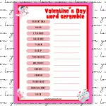 Valentines word scramble