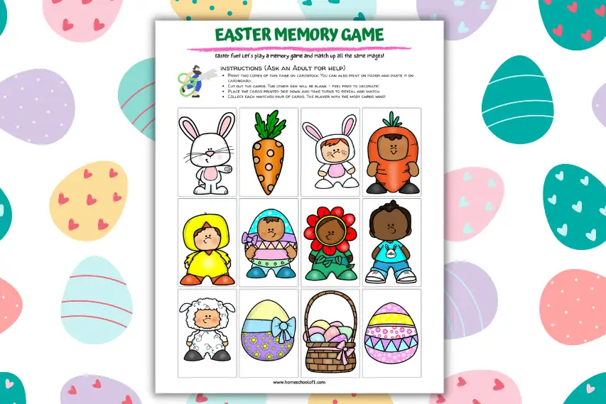 Easter Memory Game Printable (free)