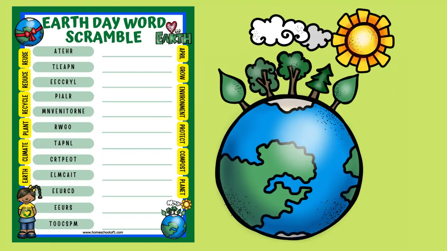 free earth day word scramble