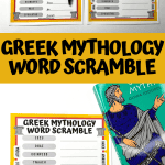 greek mythology word scarmble worksheets