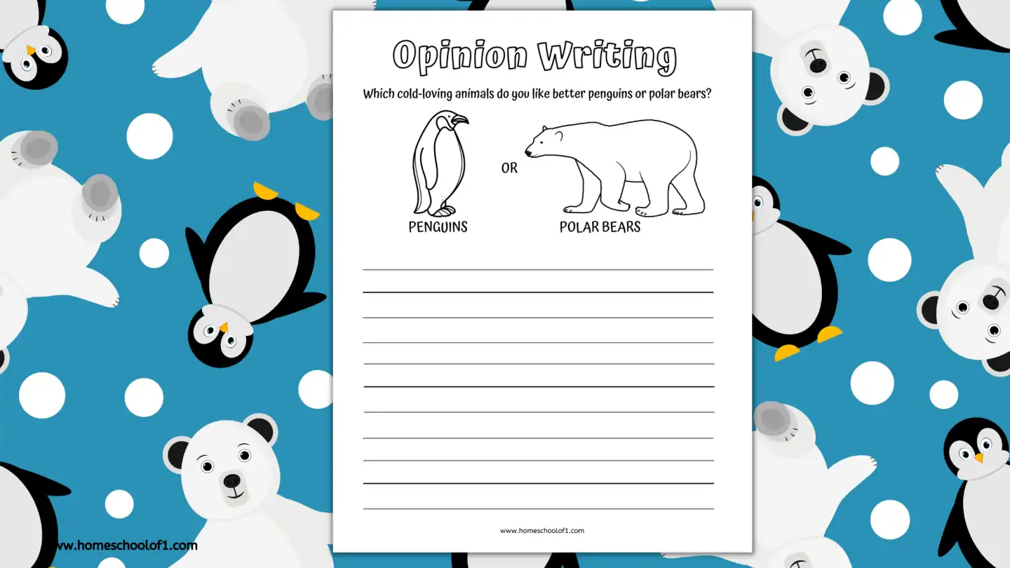 polar bear penguin writing