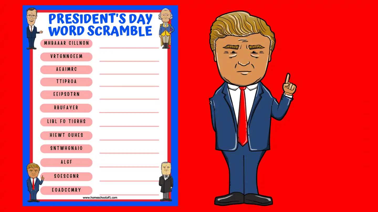 presidents word scramble hard