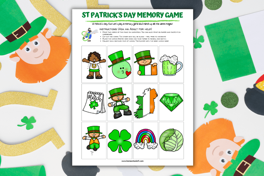 St Patrick’s Day Memory Game (free printable)