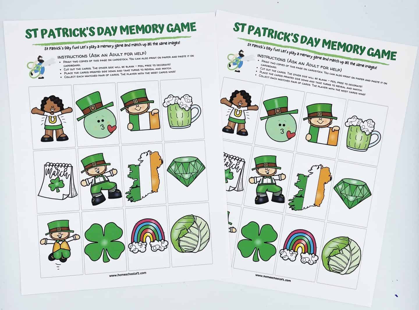st patricks matching game