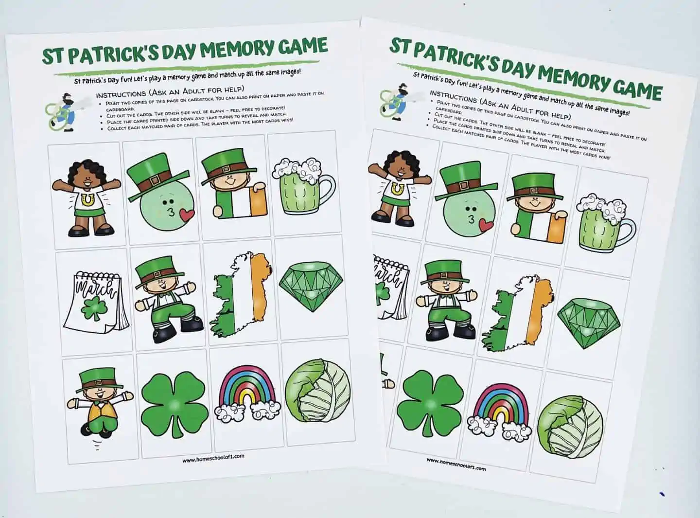 st patricks matching game