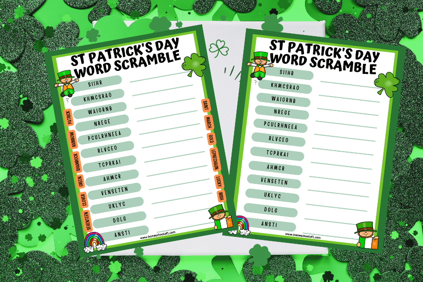 st patricks word scramble