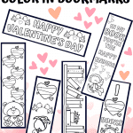 valentines bookmarks to color