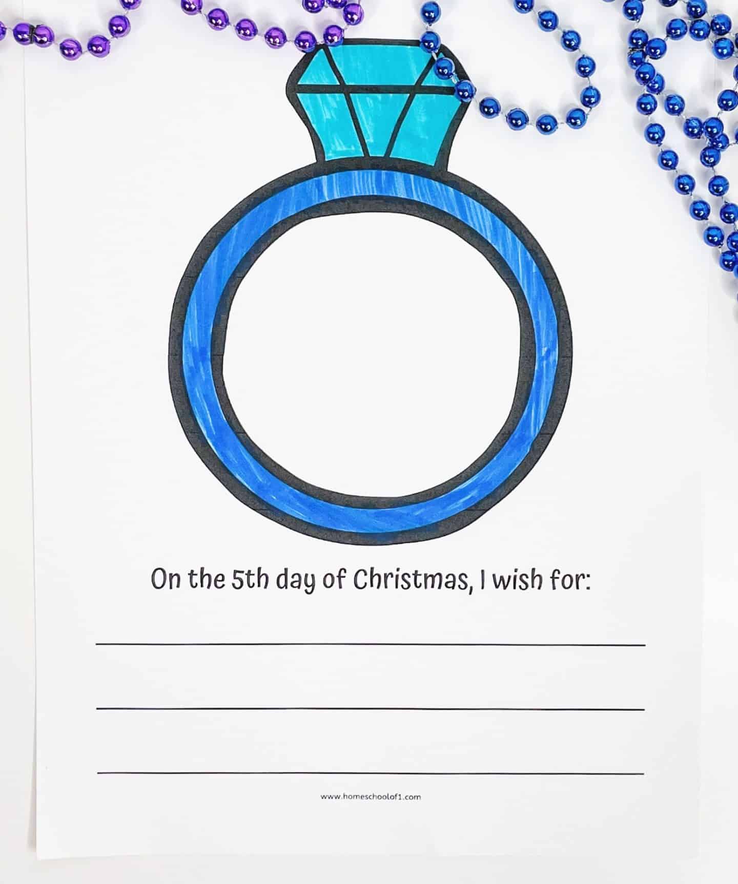 5th day of christmas writing