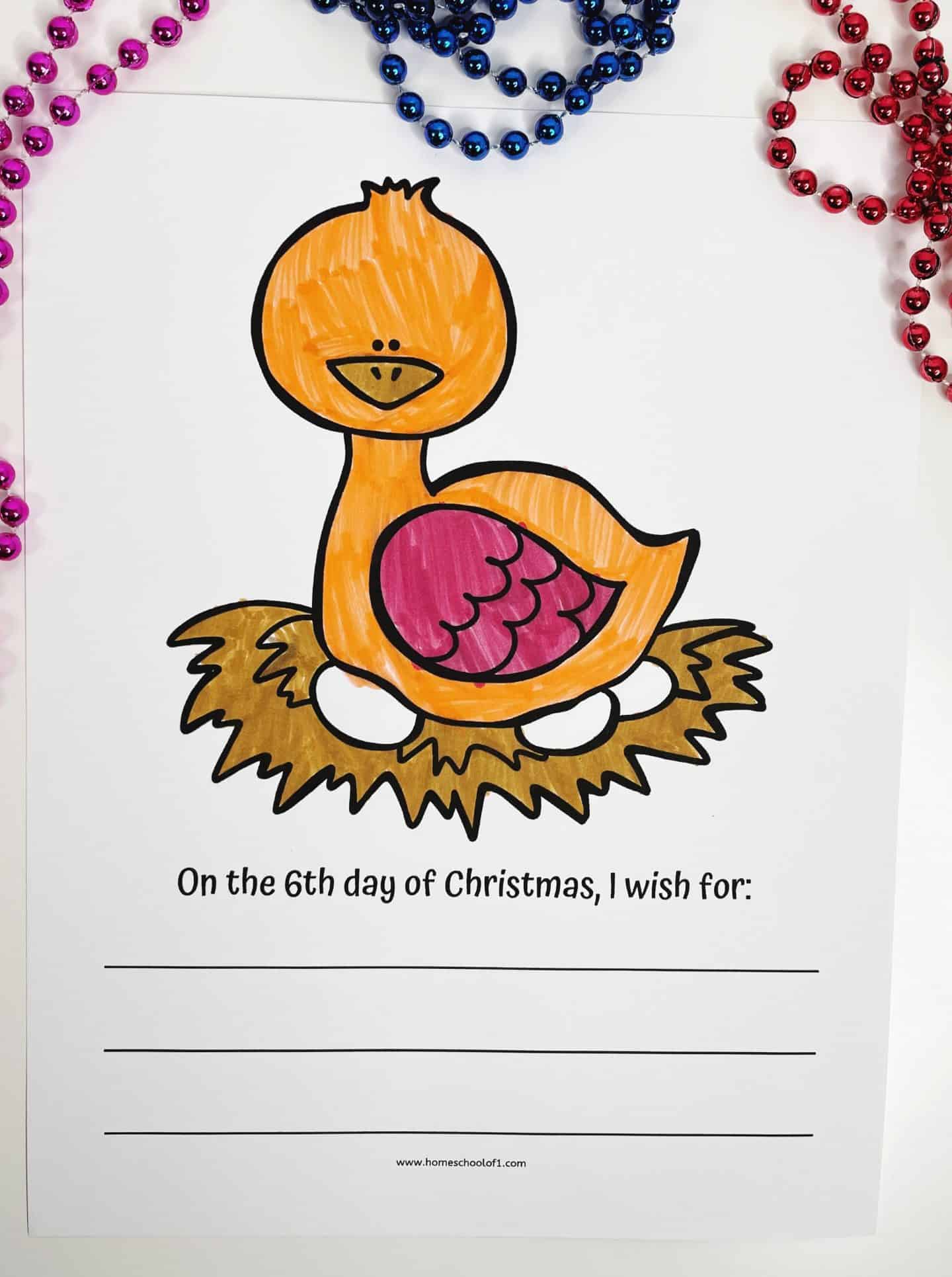 6th of christmas writing