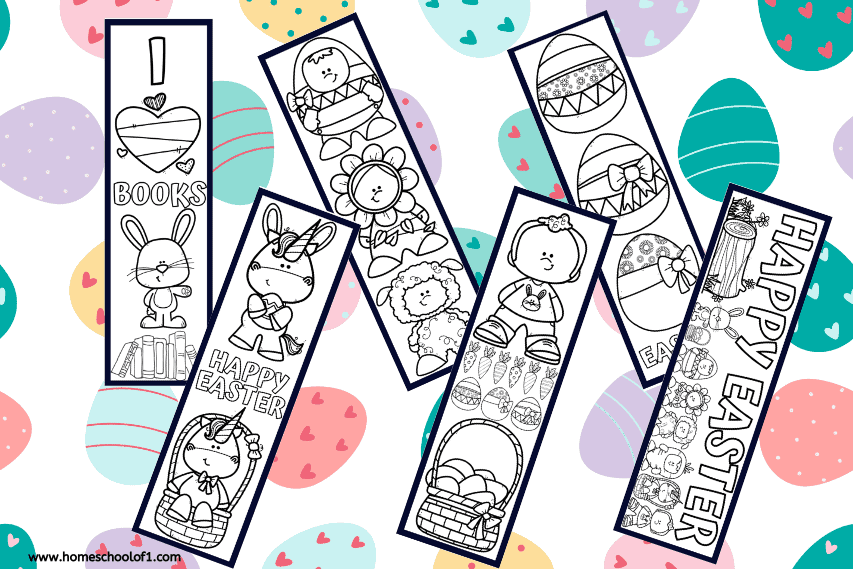 Easter Bookmarks to Color In (6 free)