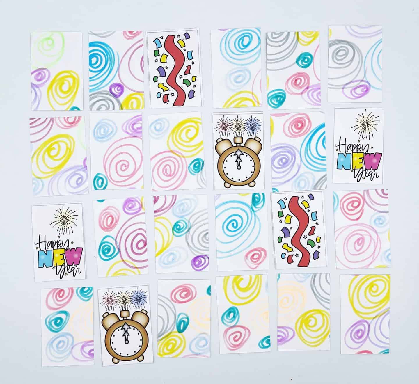 New Years Eve memory game printable