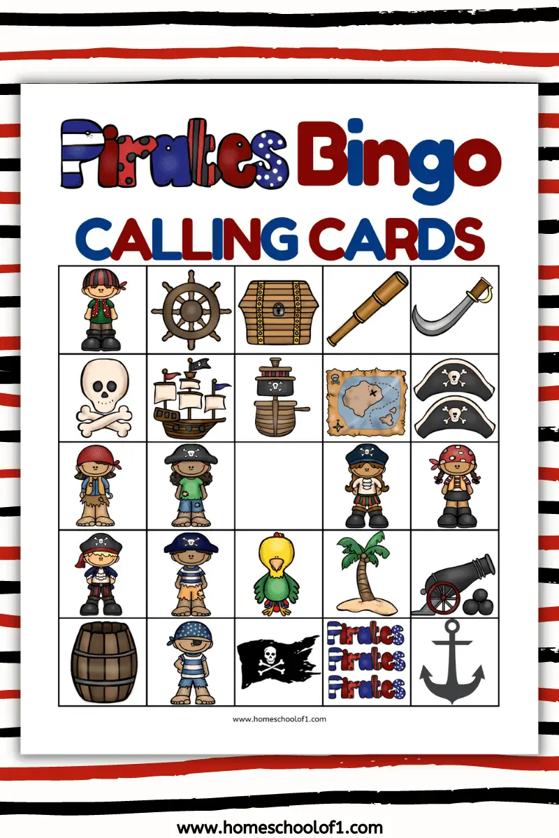 Pirate Bingo Free Printable Game For Kids Homeschool Of 1 Pirate Bingo Free Printable Game For Kids Homeschool Of 1