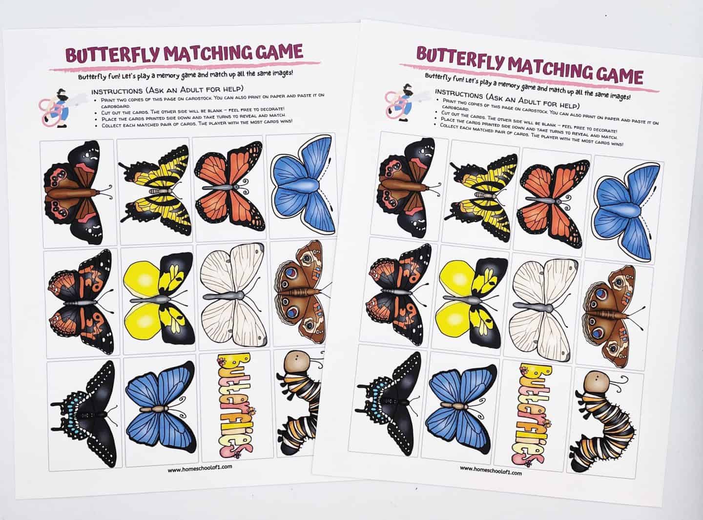 butterfly matching game
