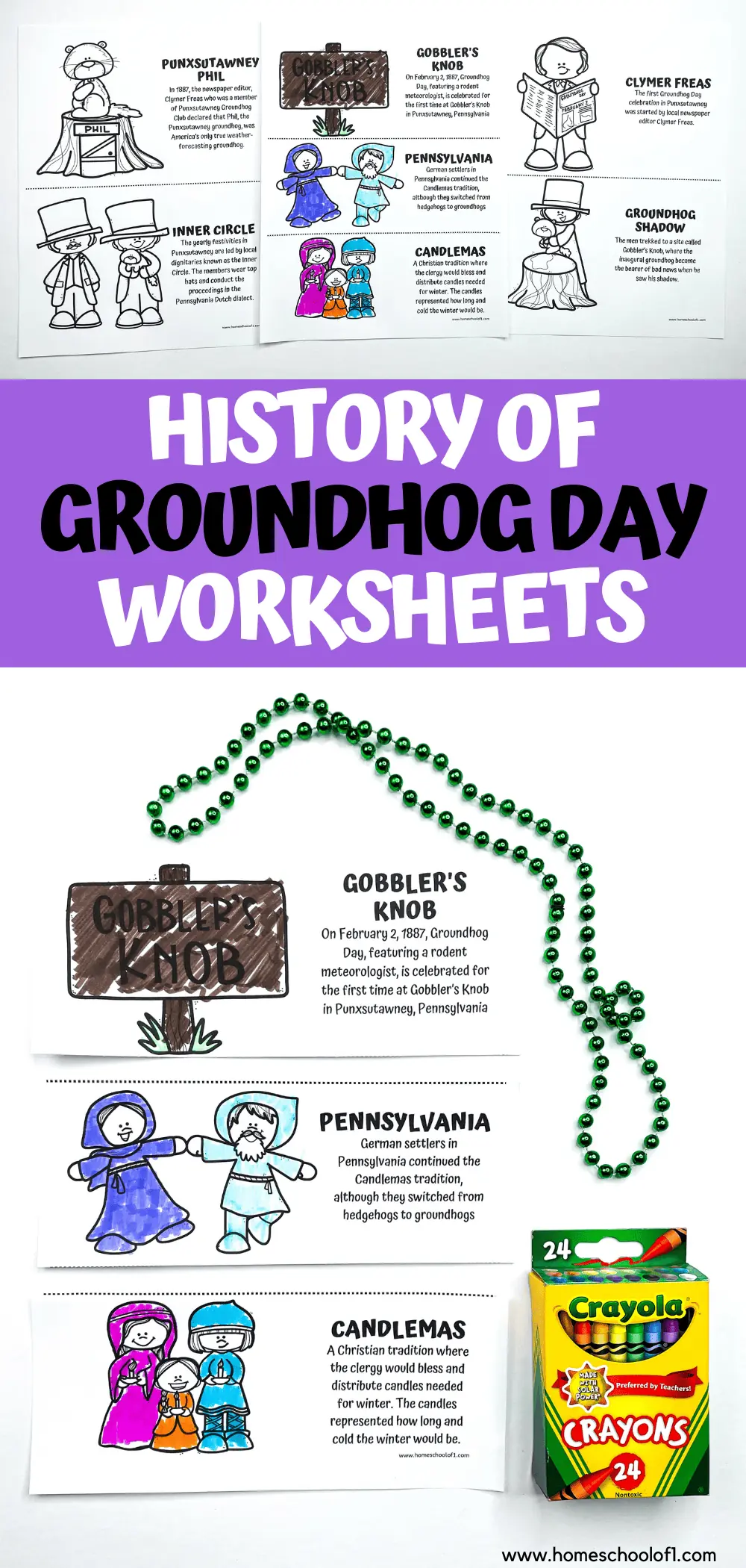 Free History of Groundhog Day Worksheet