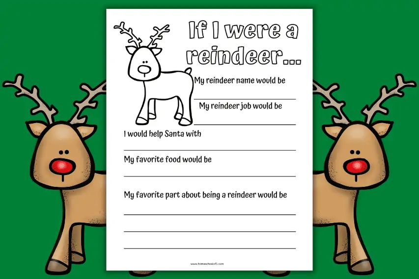 If I Were A Reindeer Writing Activity (free worksheet)