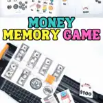 Free printable money memory game for kids to match coins, bills, and prices—perfect for early financial literacy skills.