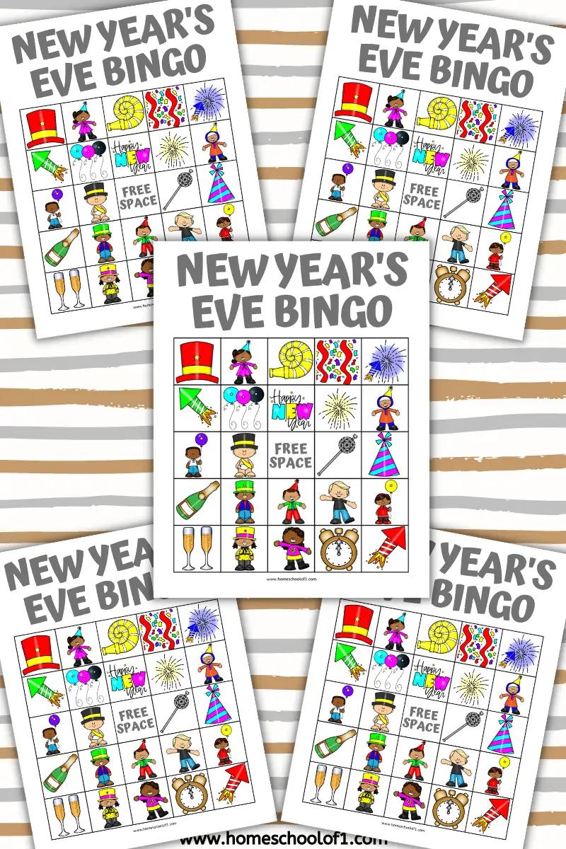 new years eve bingo boards
