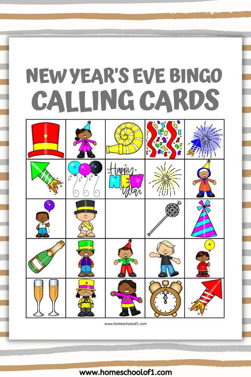 new year's eve bingo calling card