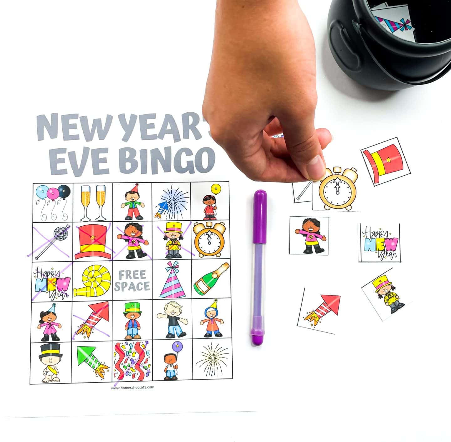 printable new year's bingo game