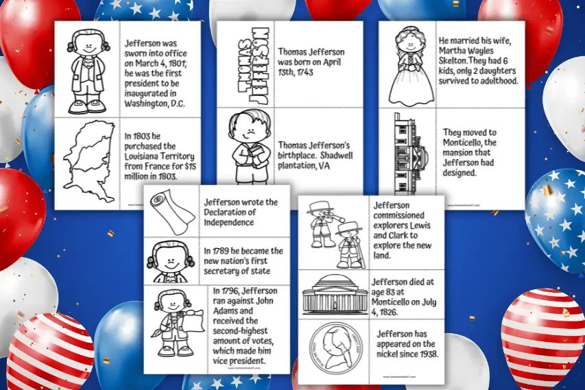 Thomas Jefferson Worksheets (free printables)