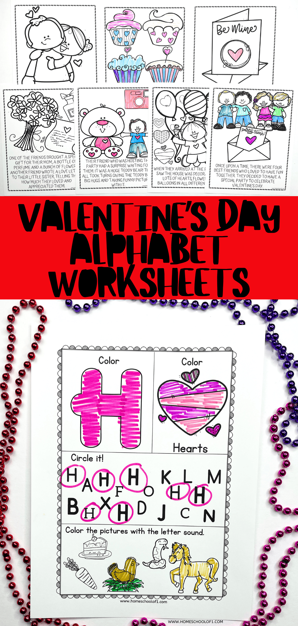 valentine's day alphabet worksheets