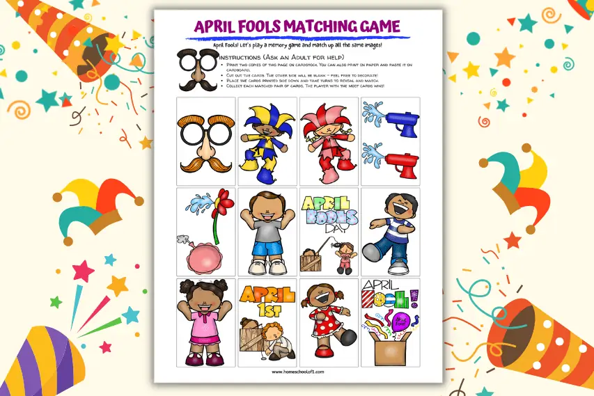 April Fools Matching Game (free printable)