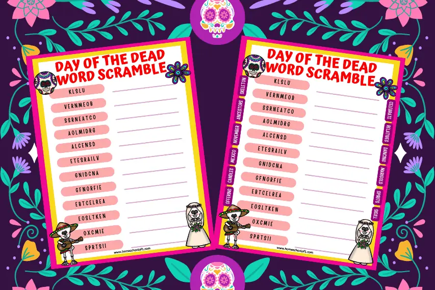 Day of the Dead Word Scramble