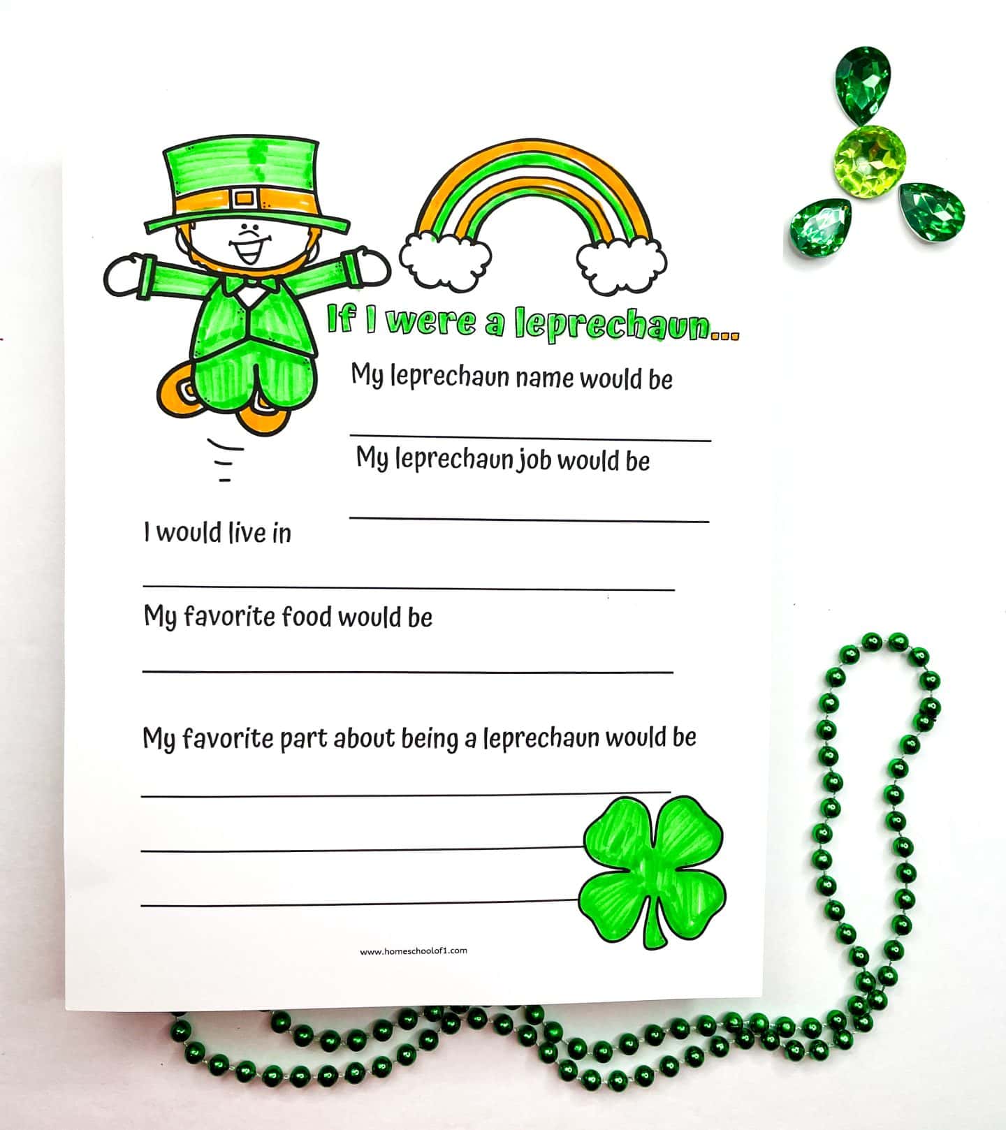 if i were a leprechaun writing printable