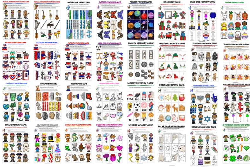 PRINTABLE MEMORY GAMES