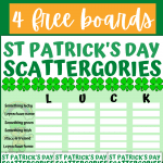 St Patricks Day scattergories