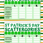 St Patrick's Day scattergories free printable