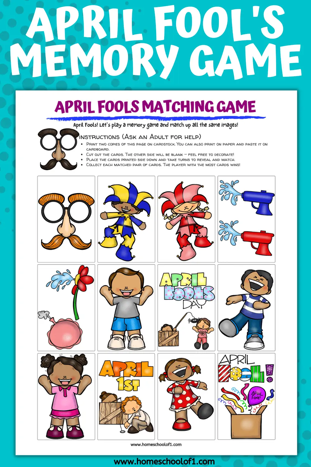 april fools day matching game