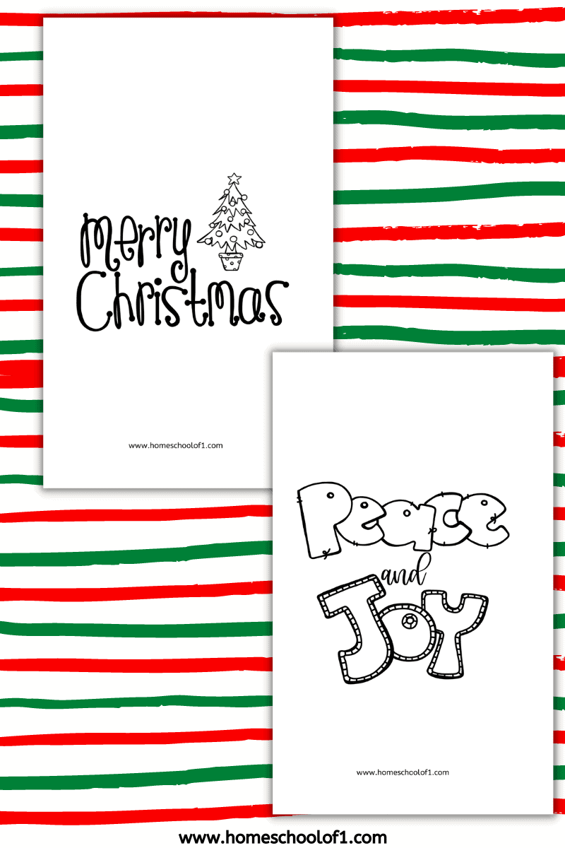 back of christmas cards to color
