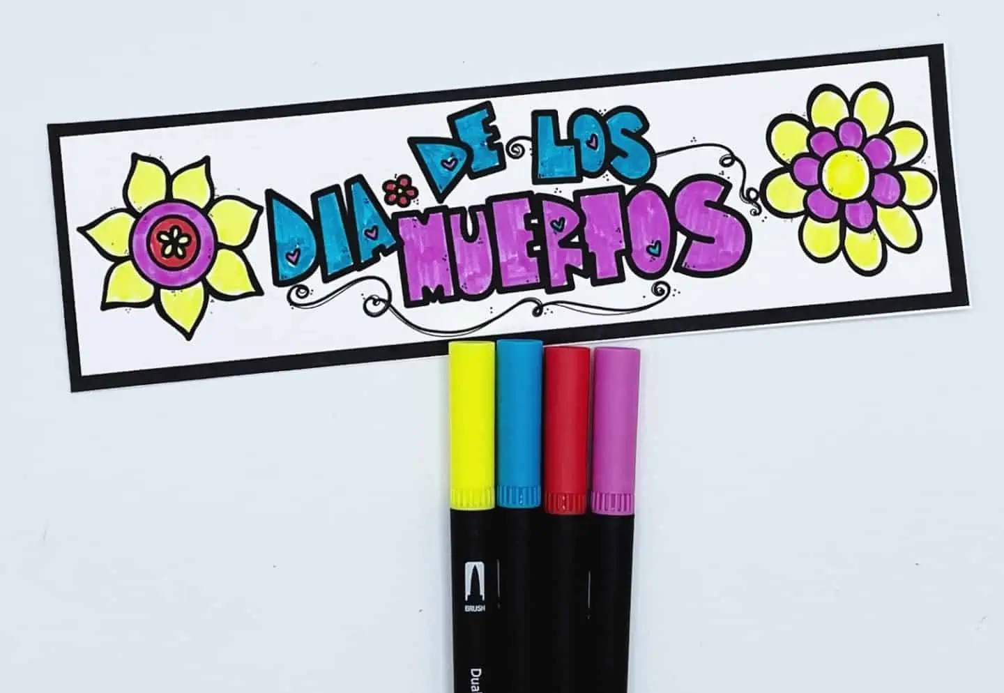 day of the dead color in bookmarks