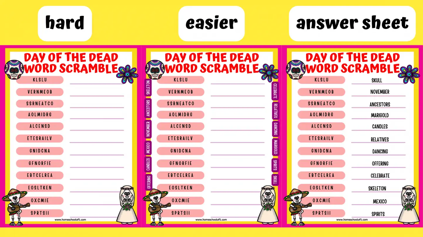 day of the dead words